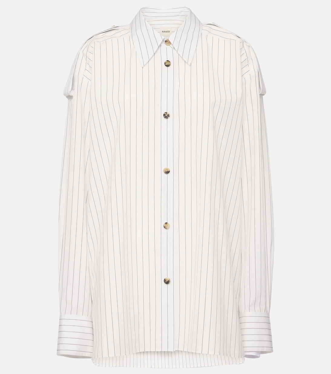 Khaite - Tamal pinstriped oversized cotton shirt