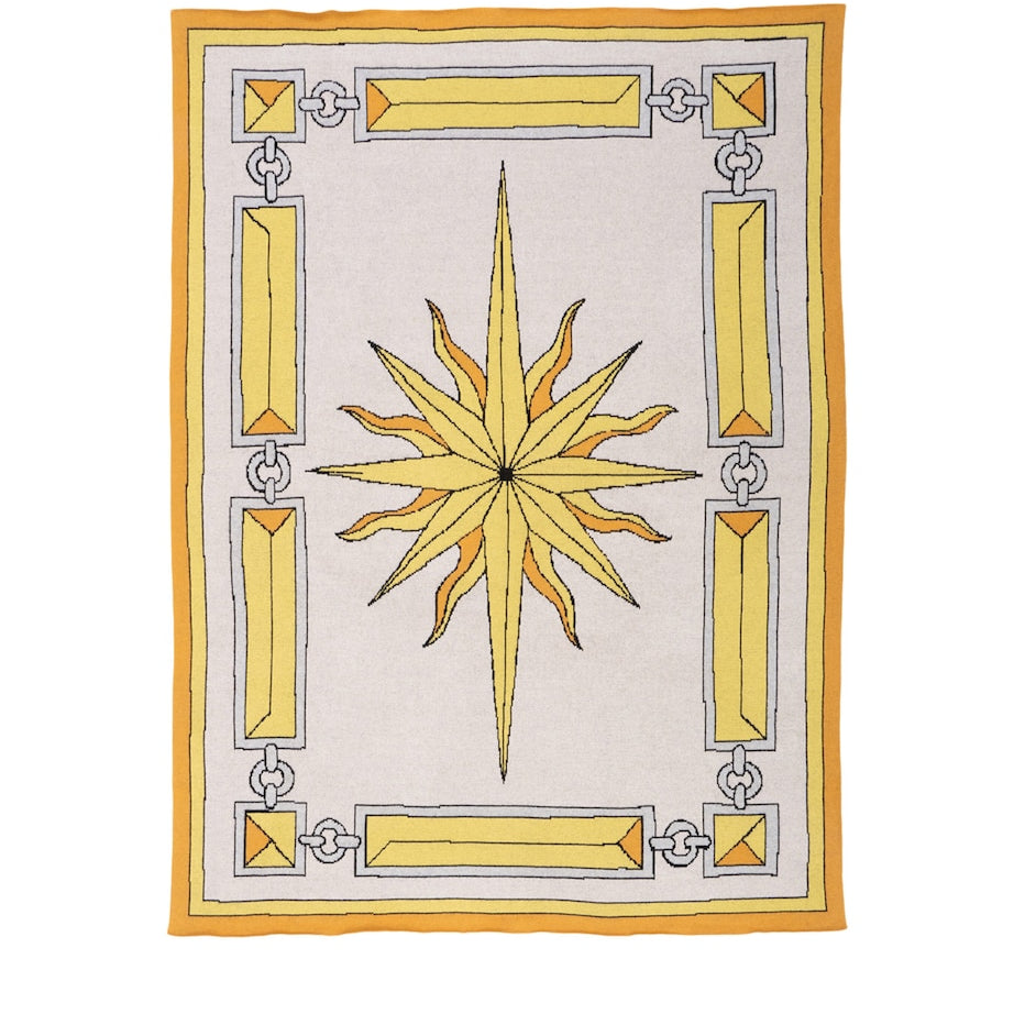 SAVED NY x Damien Nicolas Roux Cashmere Sunburst Throw (130cm x 180cm)