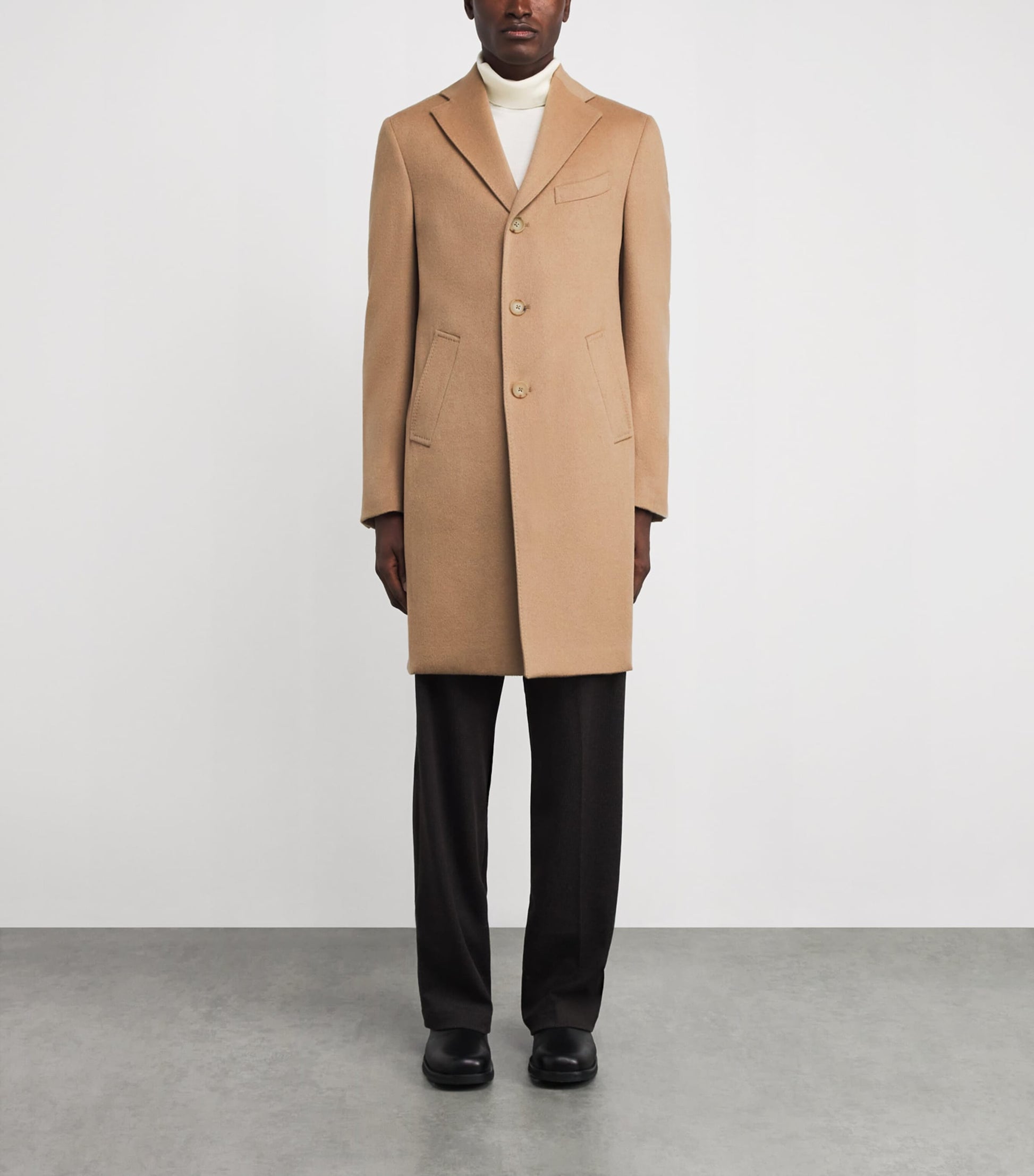 Pal Zileri Beige Wool-Cashmere Overcoat