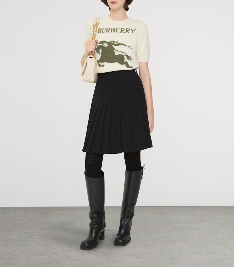 Burberry Black Pleated Mini Skirt