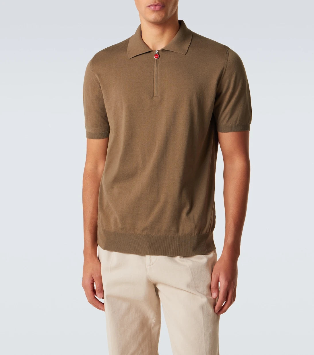 Kiton - Cotton half-zip polo shirt