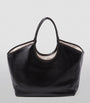 Black Leather Ivy Tote Bag