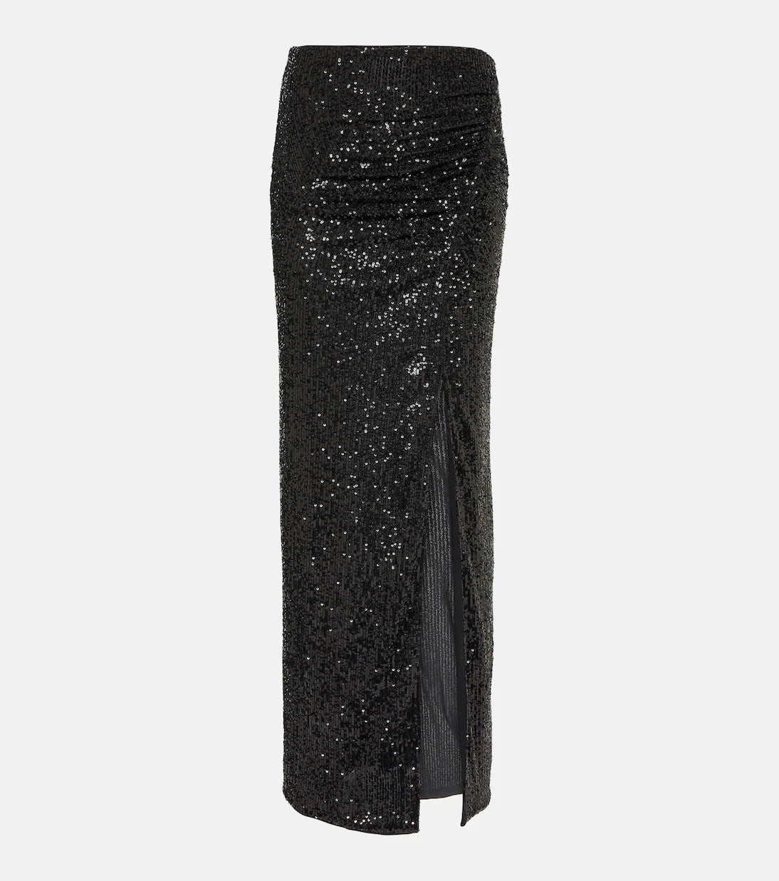 Self-Portrait - Sequined ruched maxi skirt