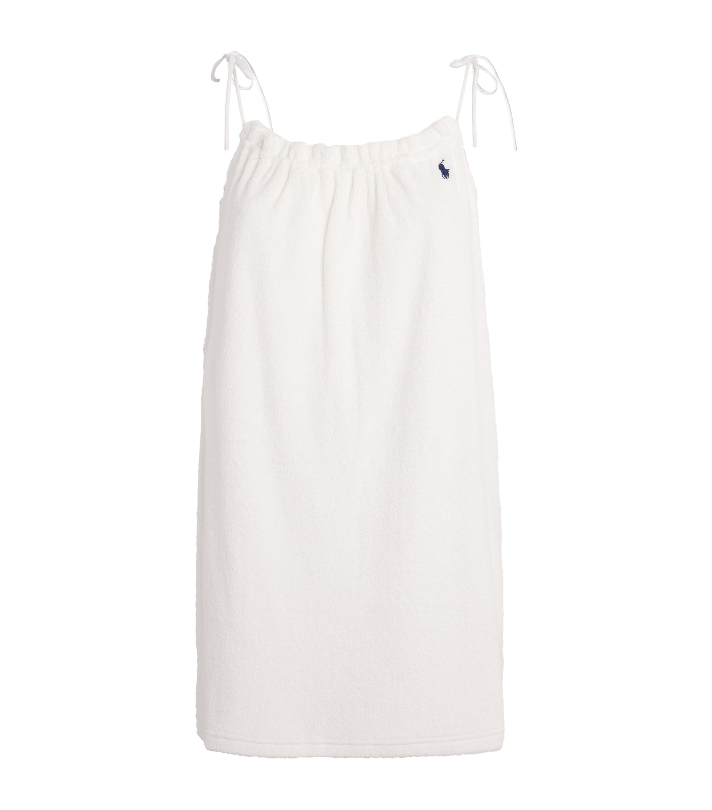 Polo Ralph Lauren Logo Terry Towelling Mini Dress White