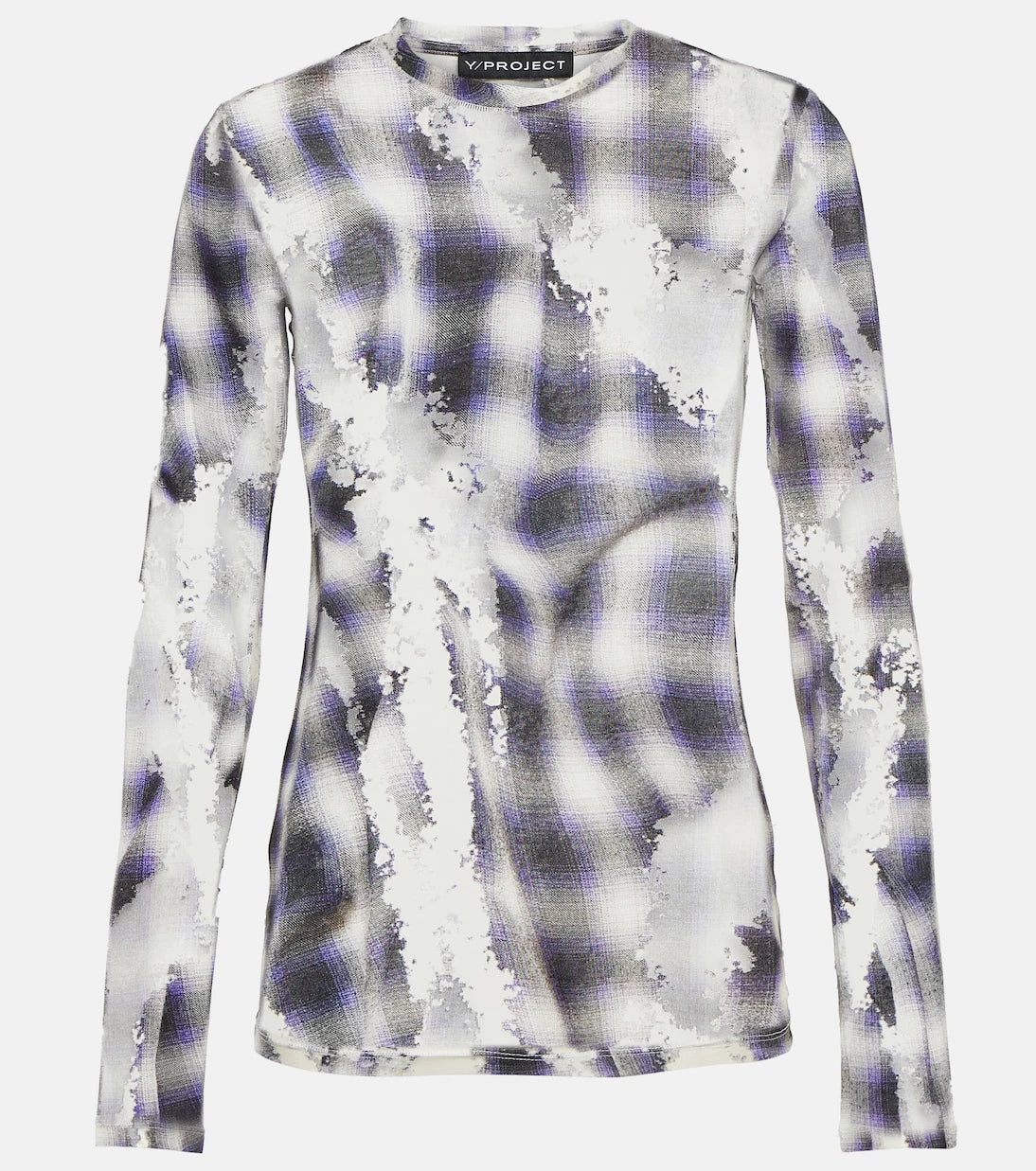 Y/Project - Checked sheer devoré top