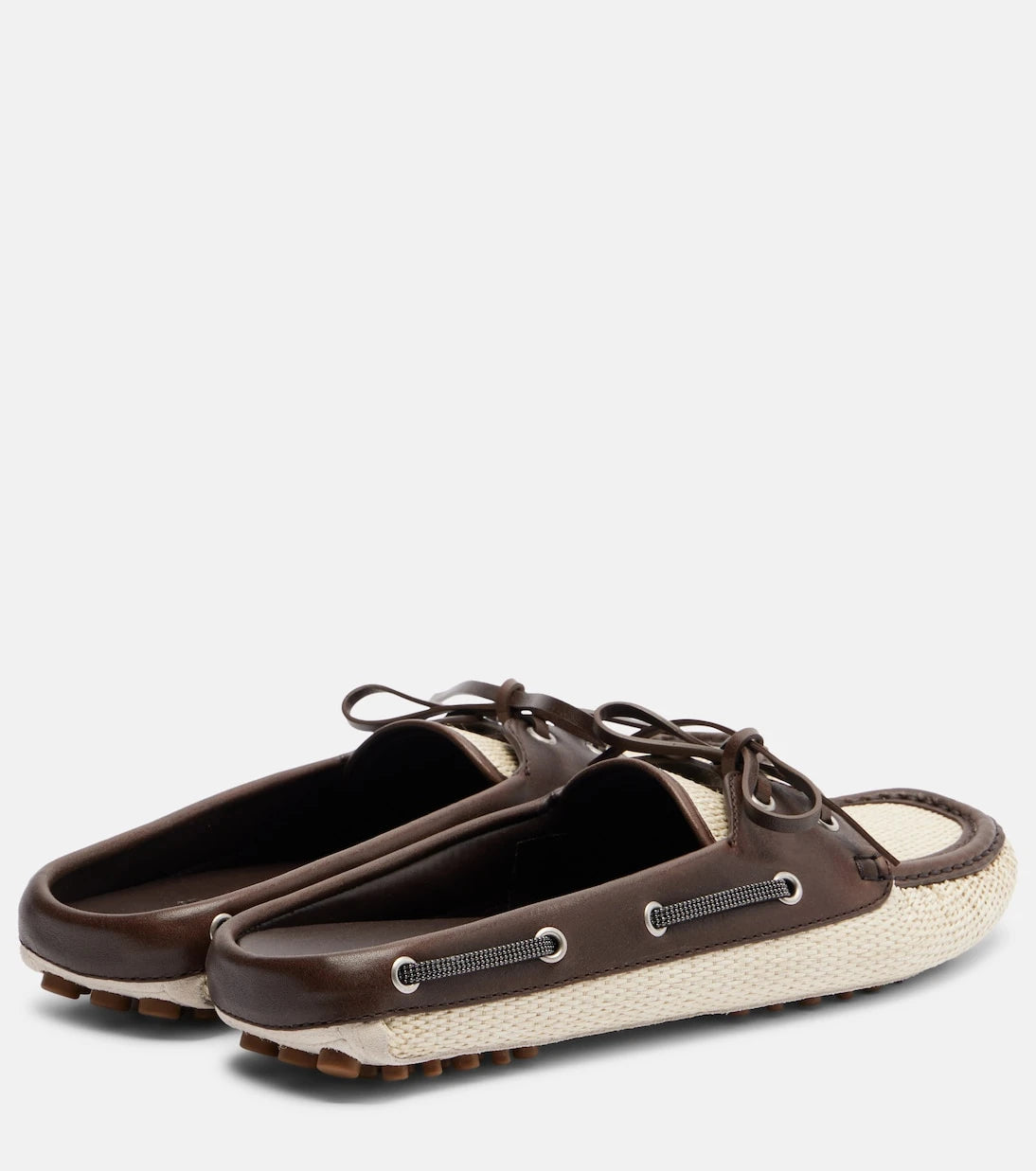 Brunello Cucinelli - Monili canvas mules
