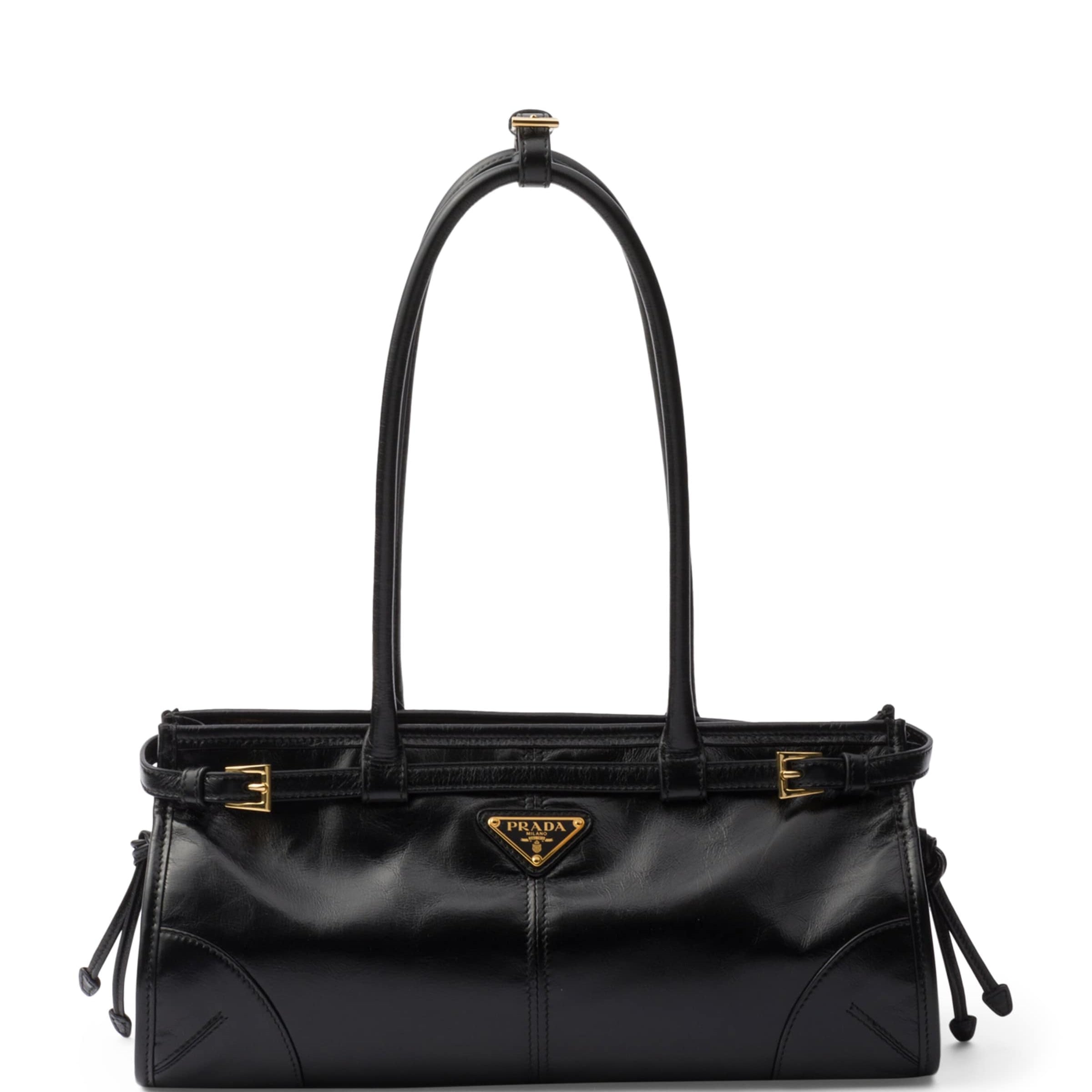 Prada Black Medium Leather Bonnie Top-Handle Bag