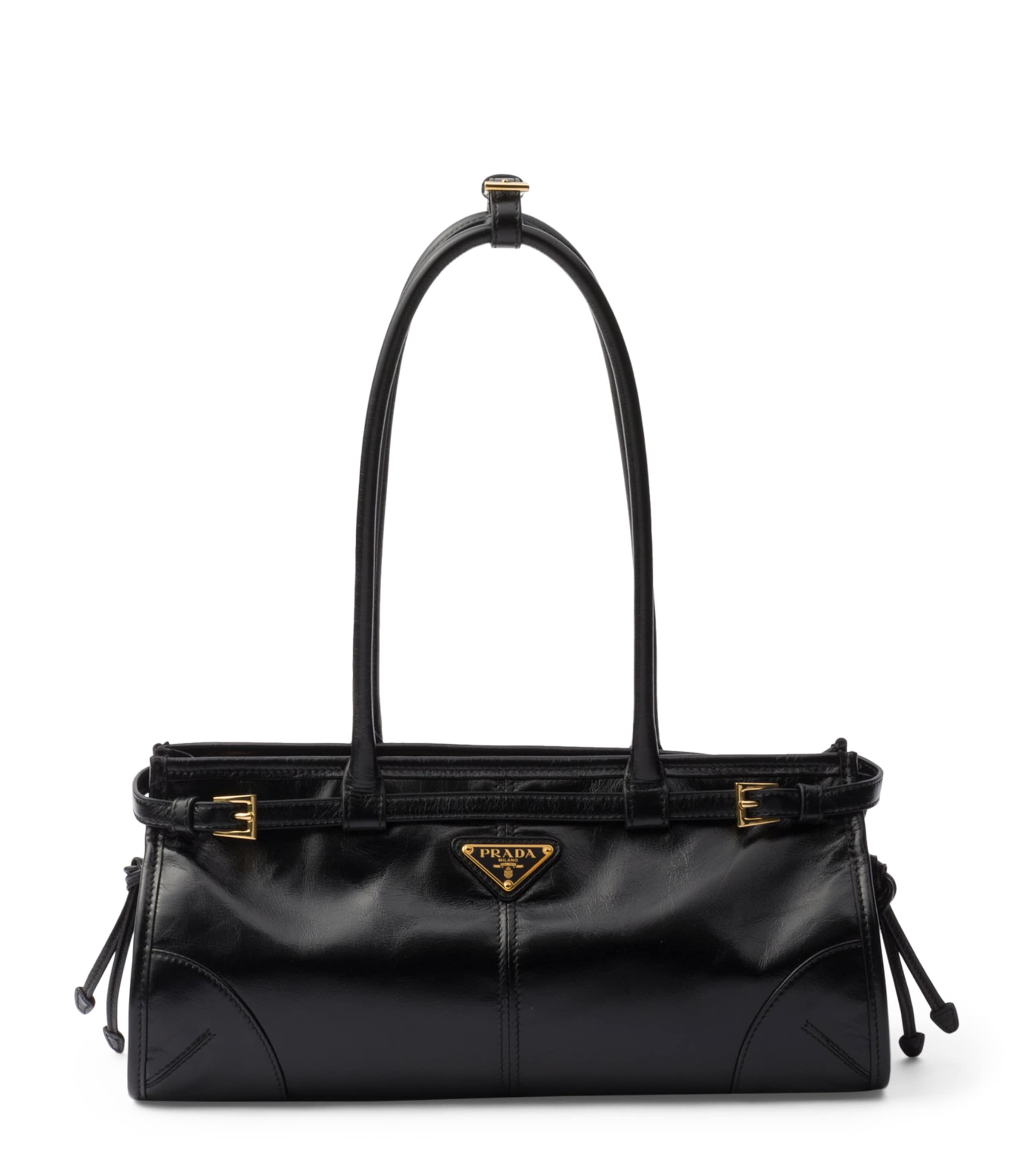Prada Black Medium Leather Bonnie Top-Handle Bag