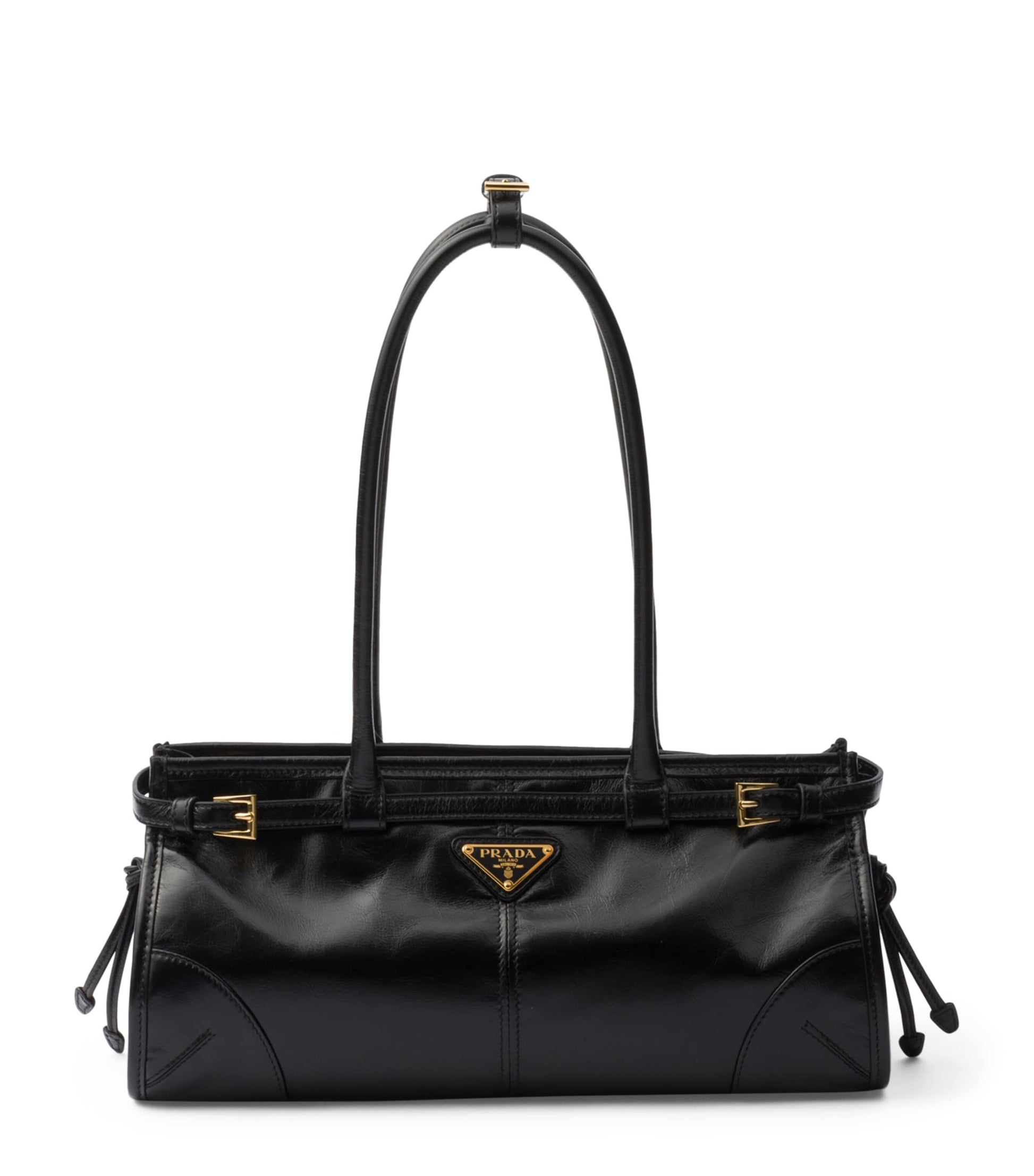 Prada Black Medium Leather Bonnie Top-Handle Bag