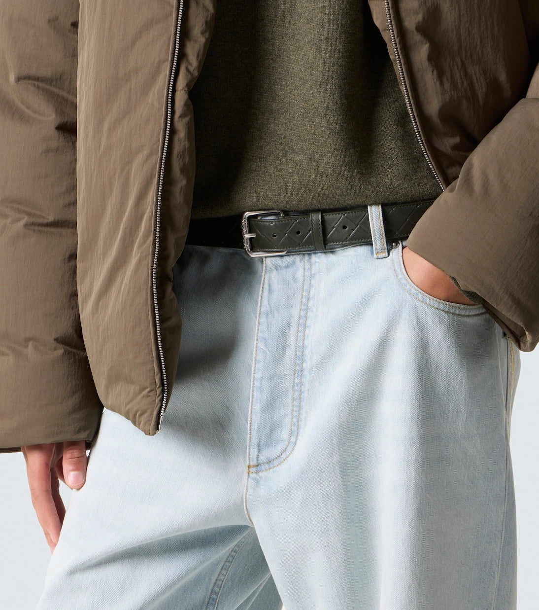 Bottega Veneta - Intrecciato embossed leather belt