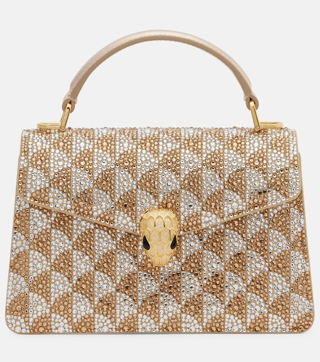 Bvlgari - Serpenti Forever Mini embellished suede top-handle bag