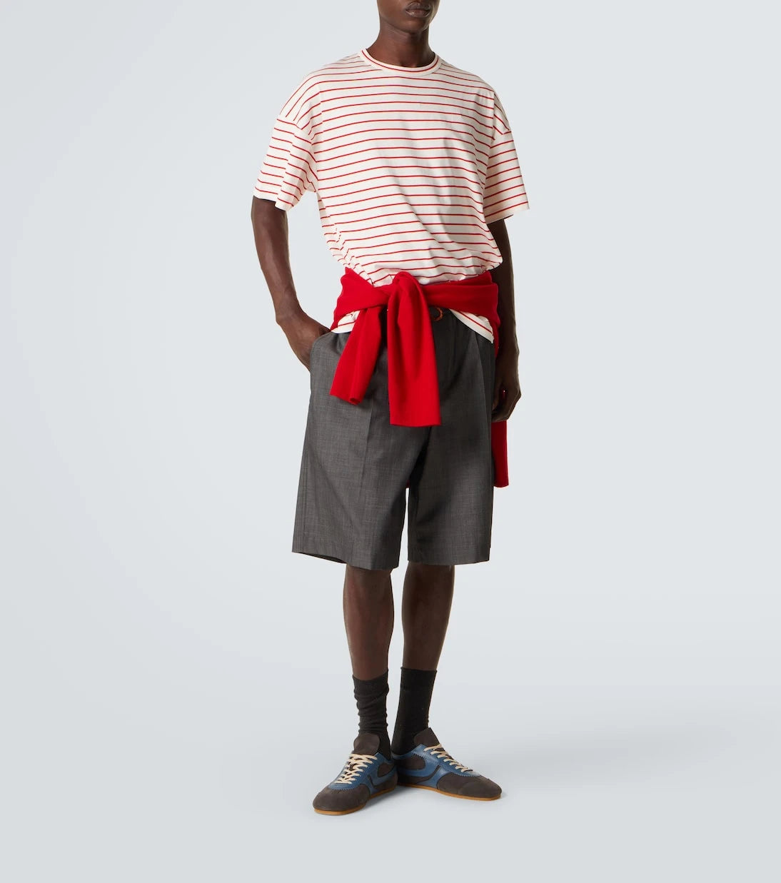 Plan C - Striped cotton T-shirt