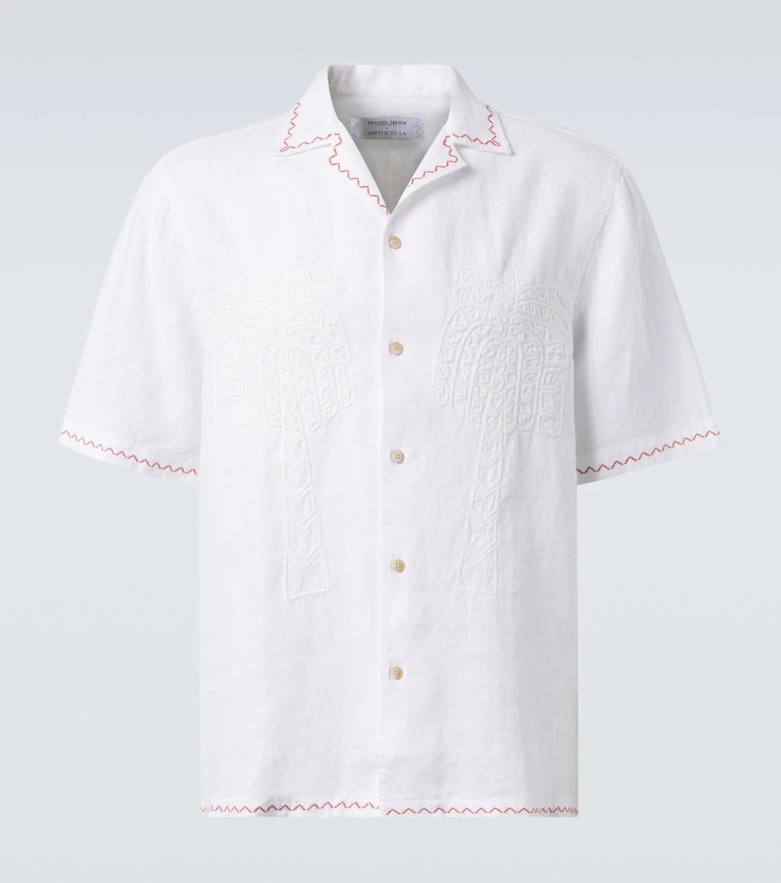 Frescobol Carioca - Flavio embroidered linen bowling shirt