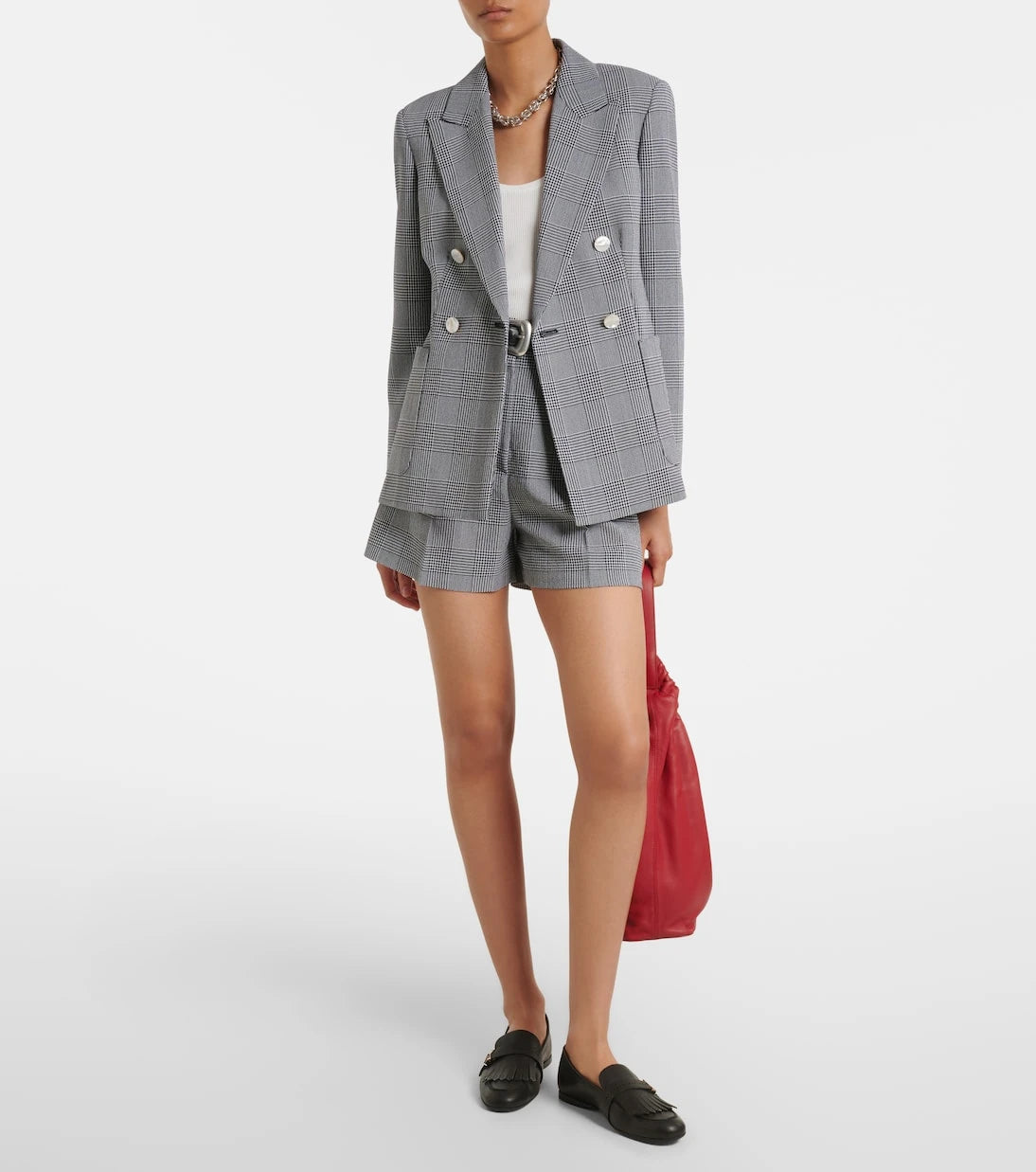 Max Mara - Prince of Wales check virgin wool blazer
