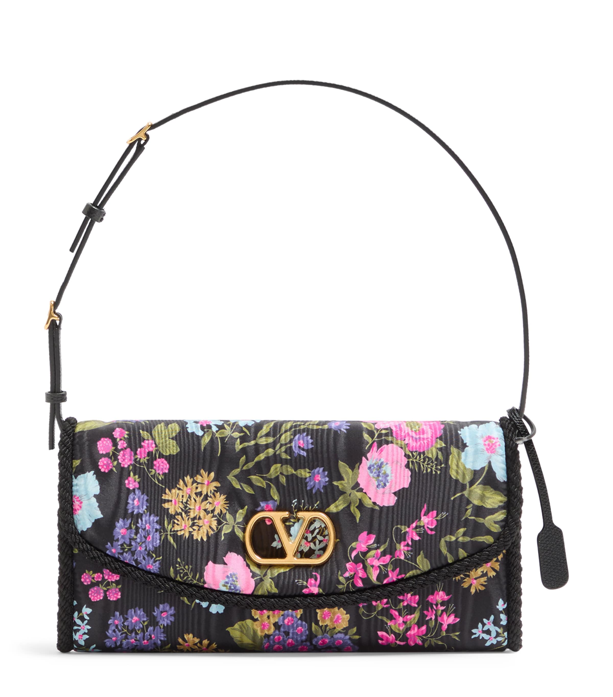 Valentino Garavani Small Moiré Papier Floral Shoulder Bag