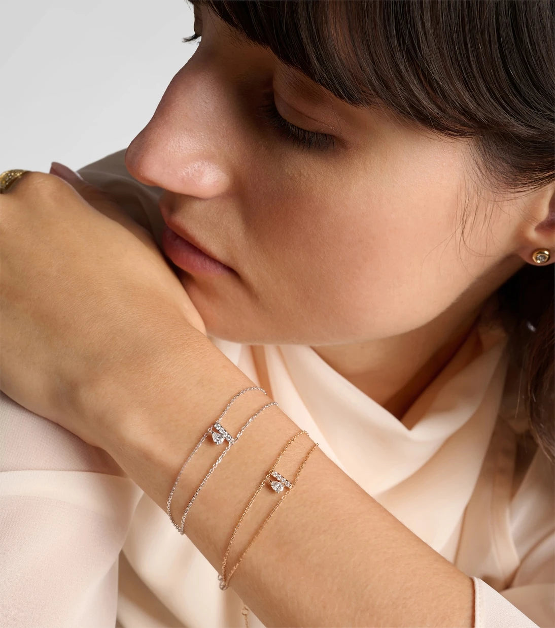 Repossi - Letters 18kt white gold bracelet with diamonds