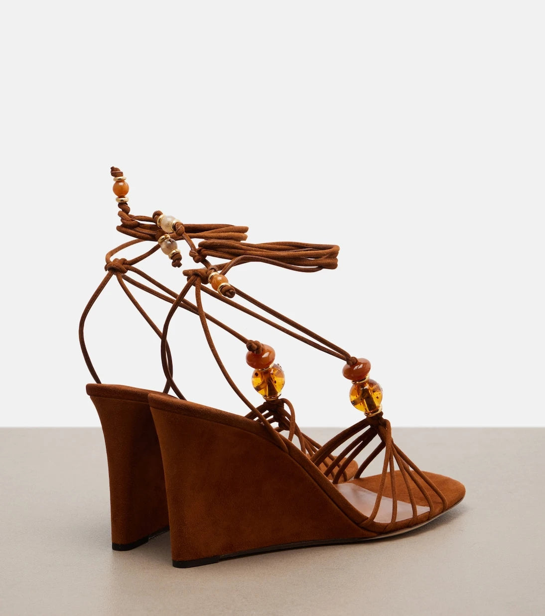 Jimmy Choo - Lova embellished suede wedge sandals