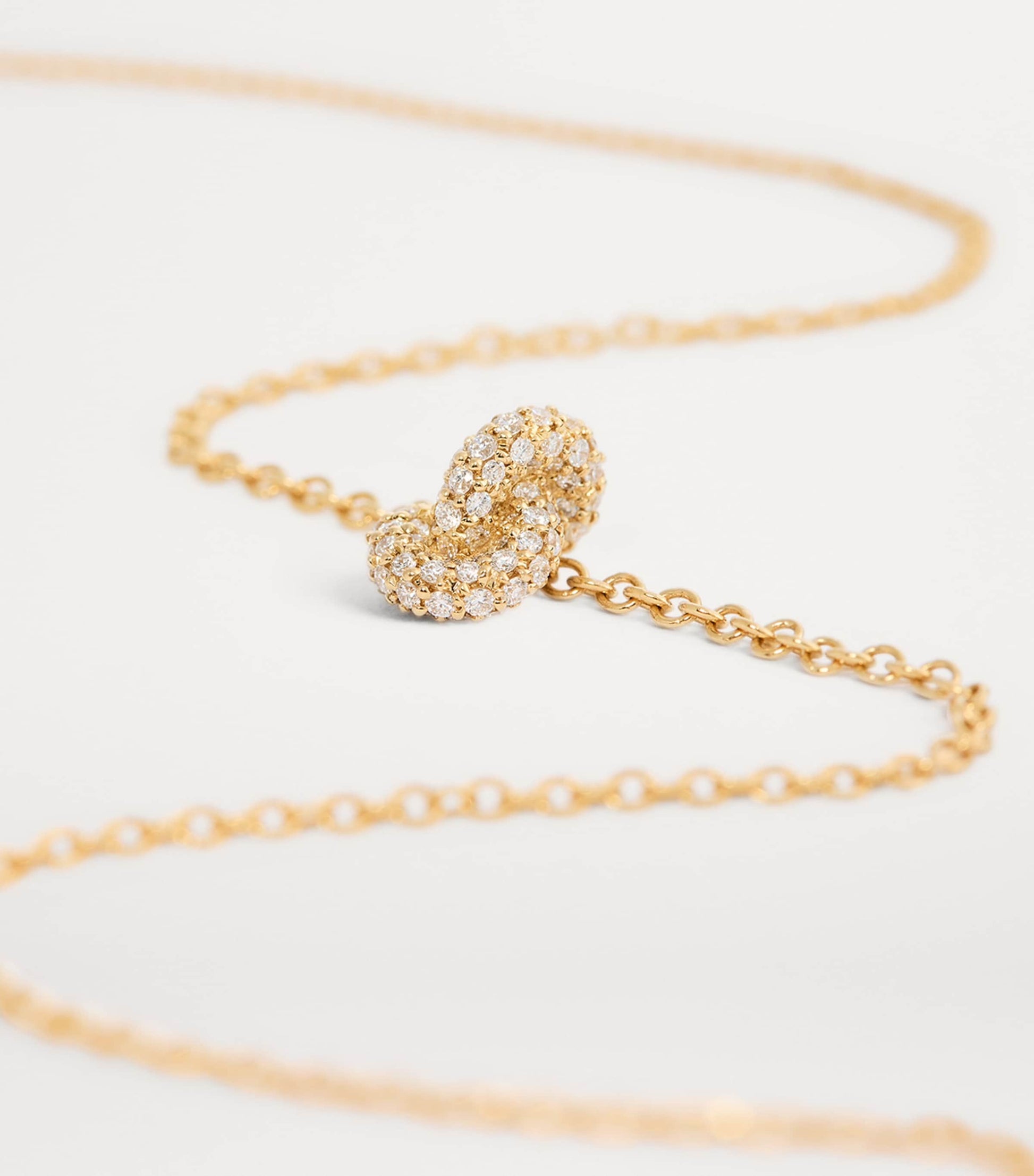 Yellow Gold and Pavé Diamond Legacy Knot Necklace