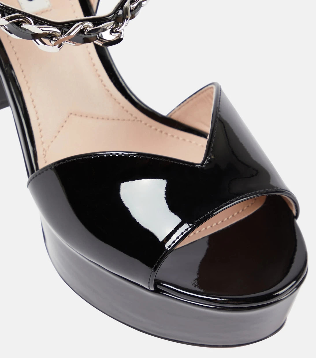 Miu Miu - Embellished leather platform sandals