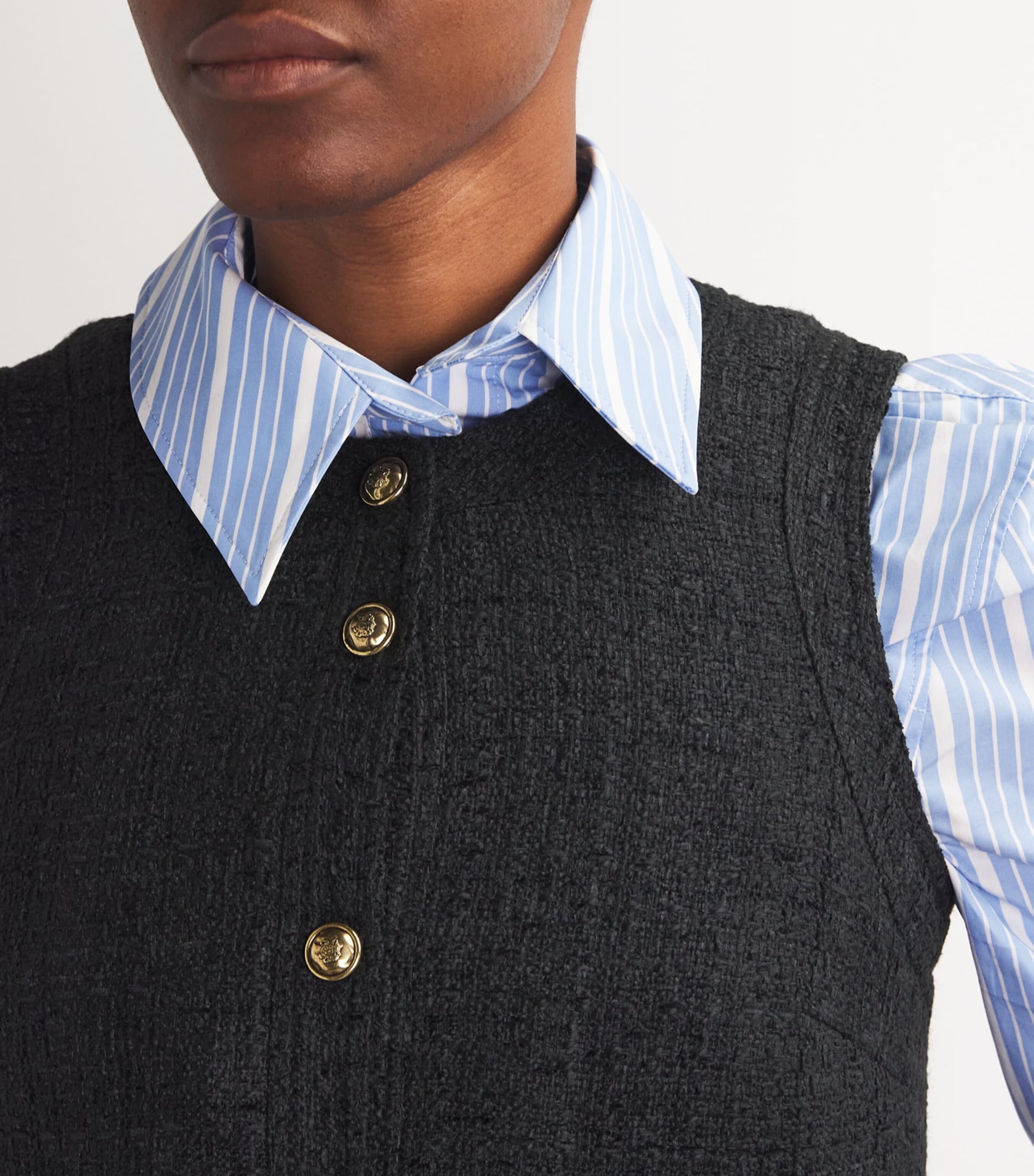 Tweed Mini Shift Dress BLACK