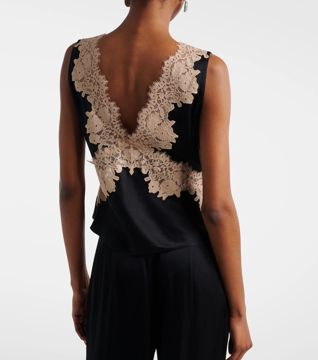 Rixo - Emmie lace-trimmed satin top