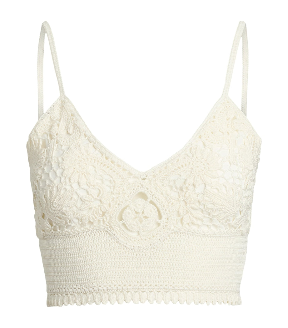 Ralph Lauren Collection White Silk Crochet Bralette