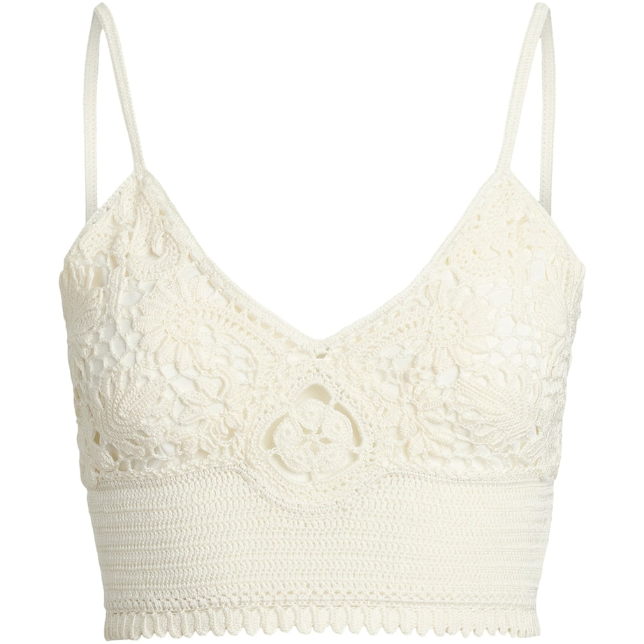 Ralph Lauren Collection White Silk Crochet Bralette