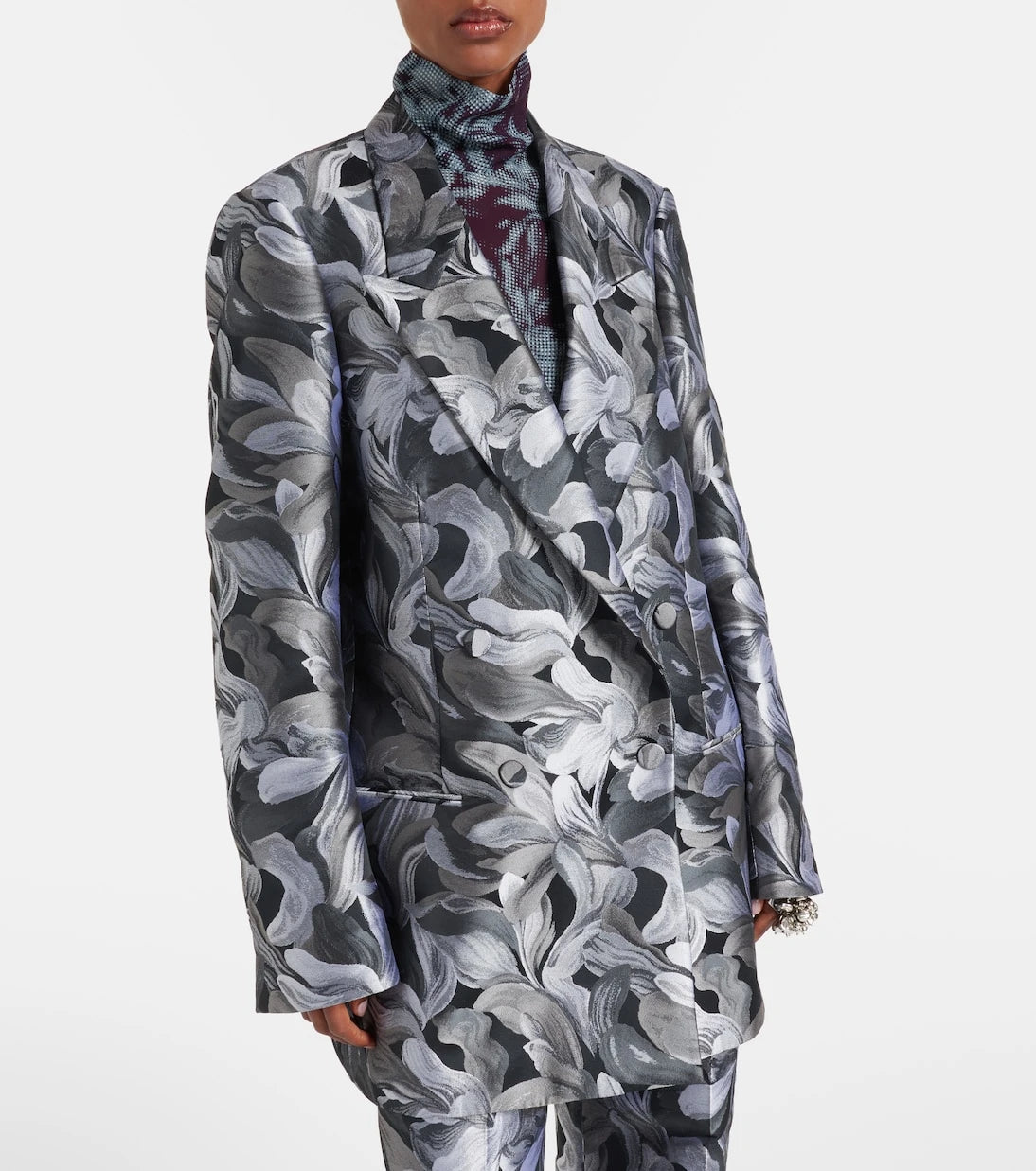Dries Van Noten - Double-breasted jacquard blazer