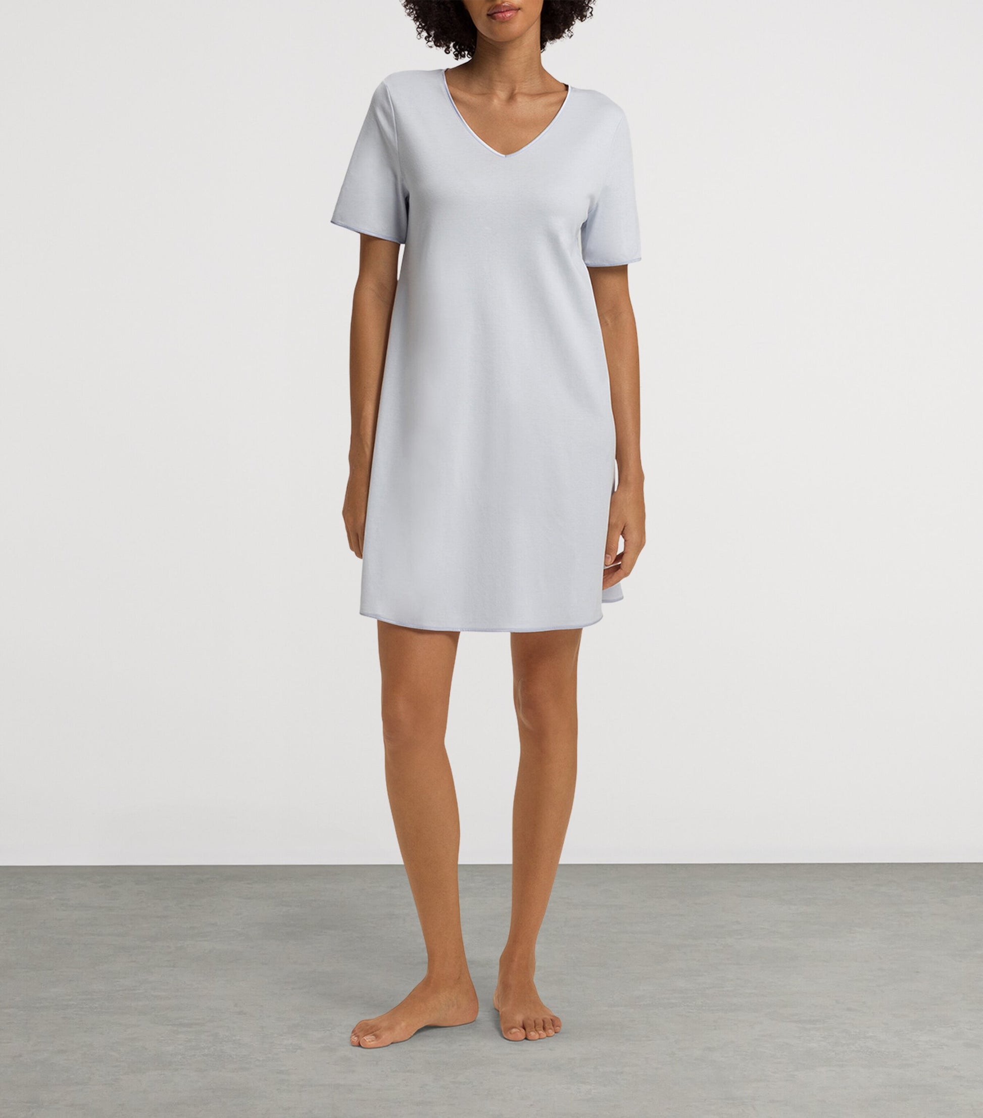 Cotton Short-Sleeve Nightdress POWDER BLUE