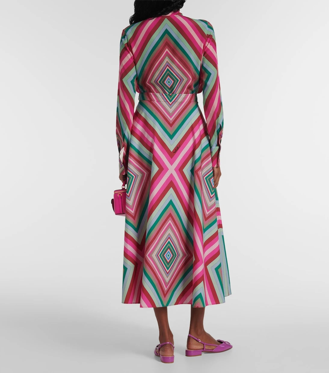 Valentino - Rhombus 75 cotton poplin maxi skirt