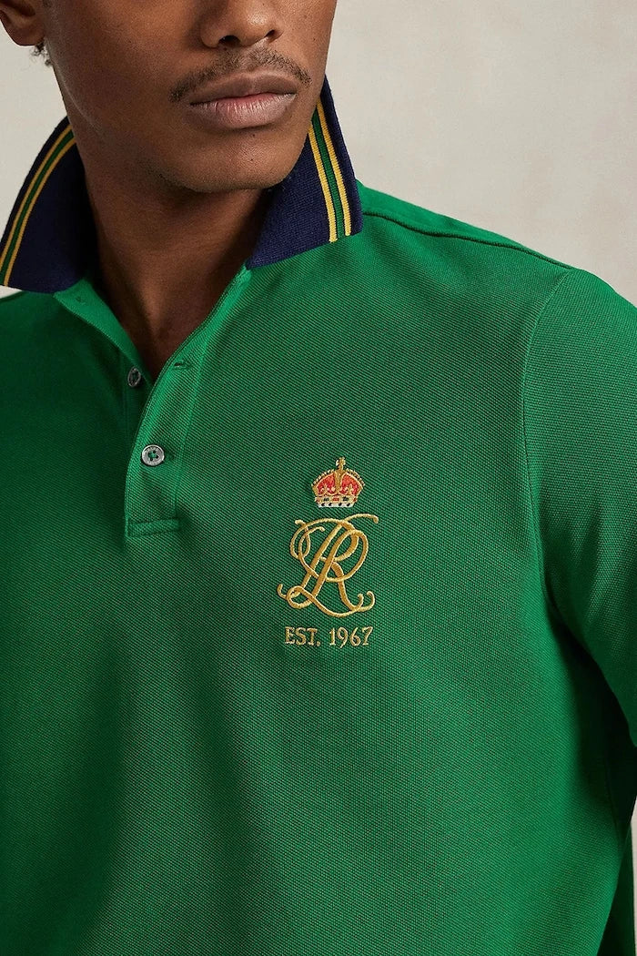 Памучна тениска с яка Polo Ralph Lauren