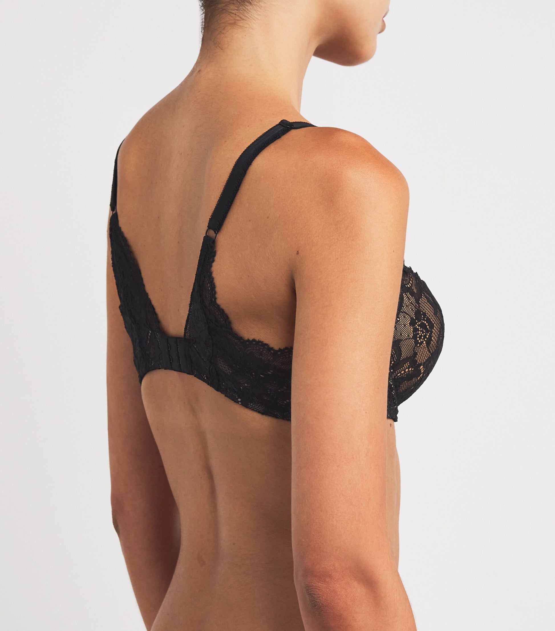 Aubade Black Lace Rosessence Half-Cup Bra