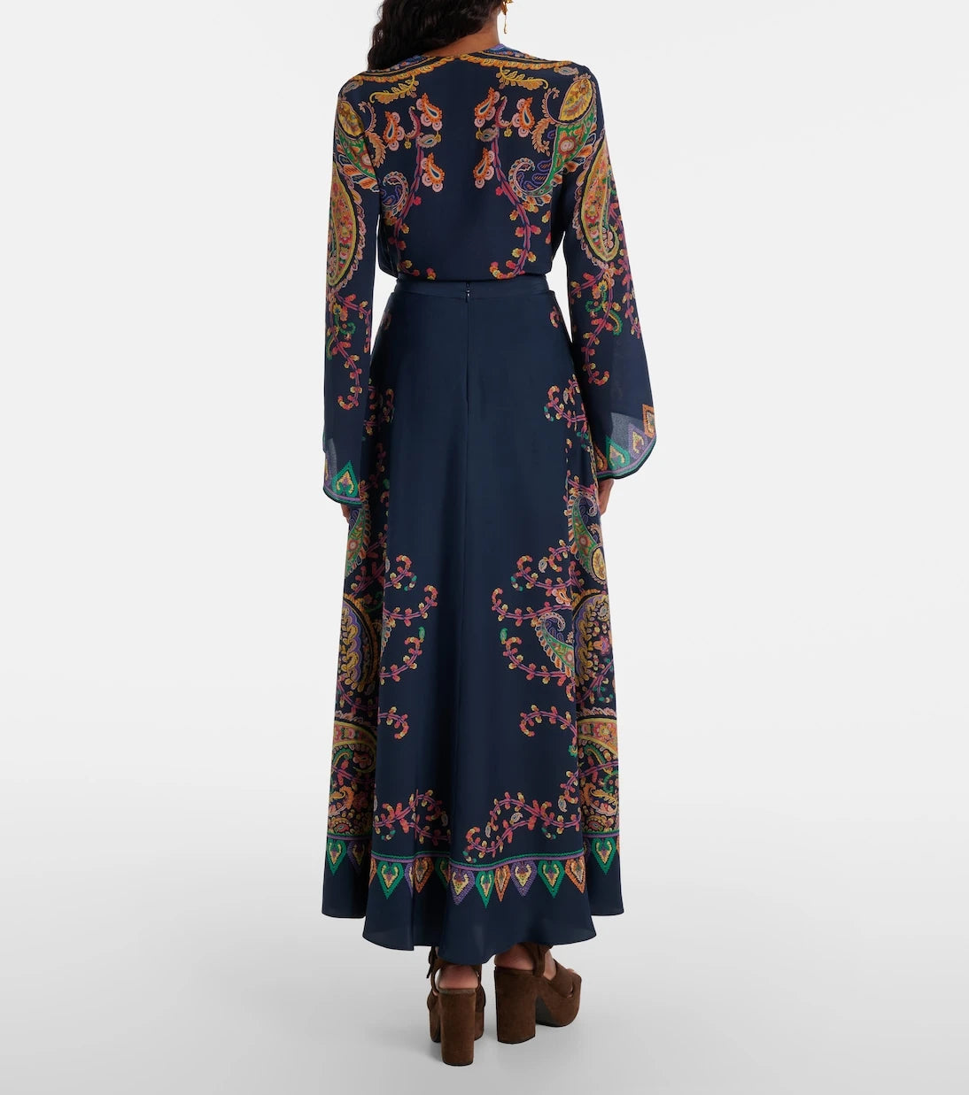 Etro - تنورة ماكسي حرير بنقشة البيزلي