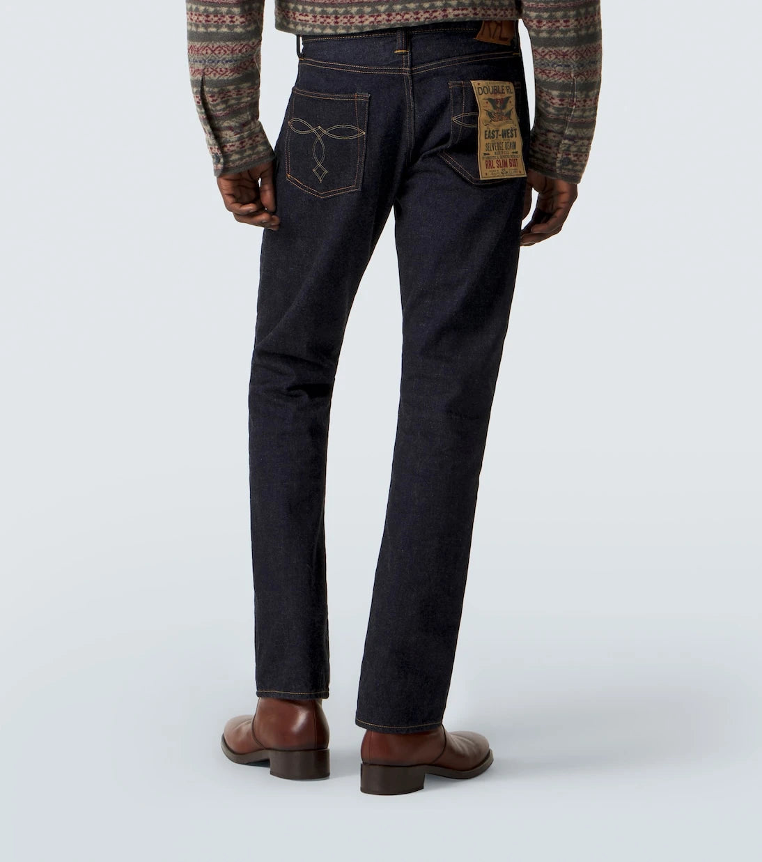 RRL - Embroidered slim jeans
