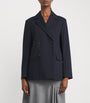 Max Mara Blue Wool Double-Breasted Blazer