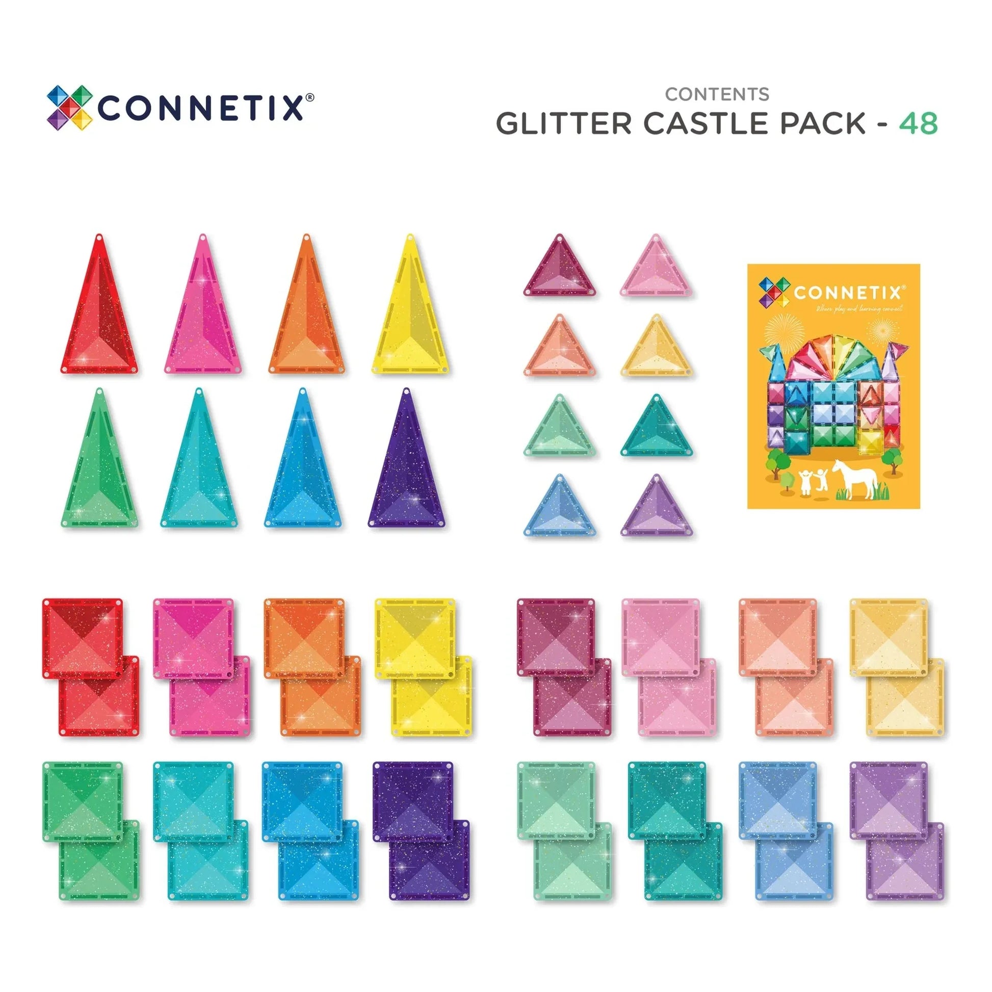 Connetix - Glitter Castle pack | Pastel