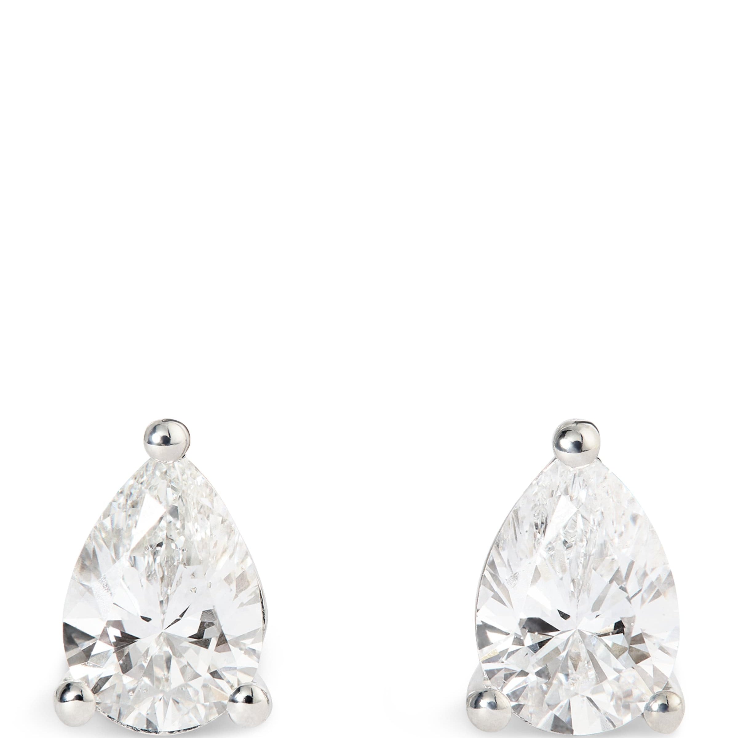 White Gold and Diamond Pear Stud Earrings (1.00ctw)