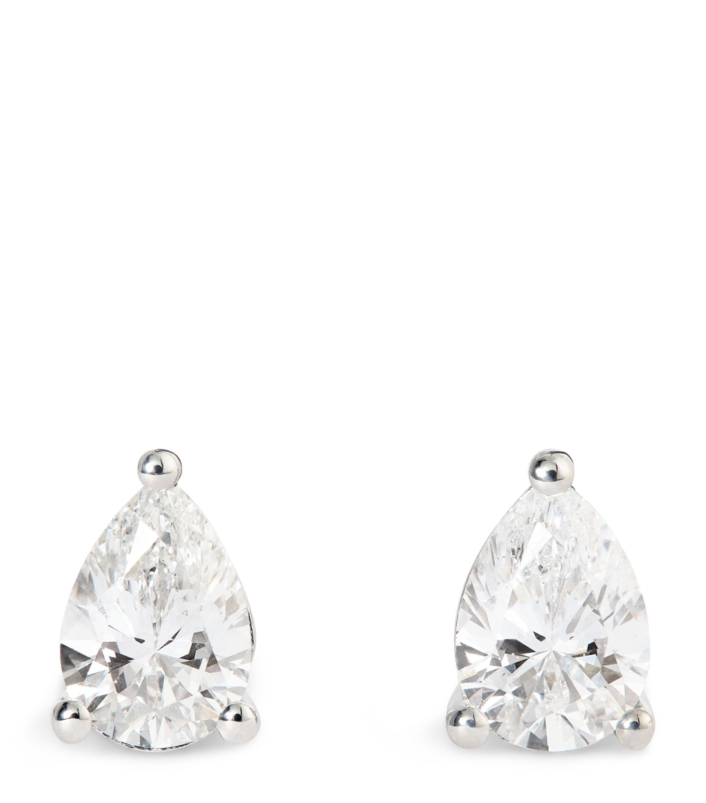 White Gold and Diamond Pear Stud Earrings (1.00ctw)