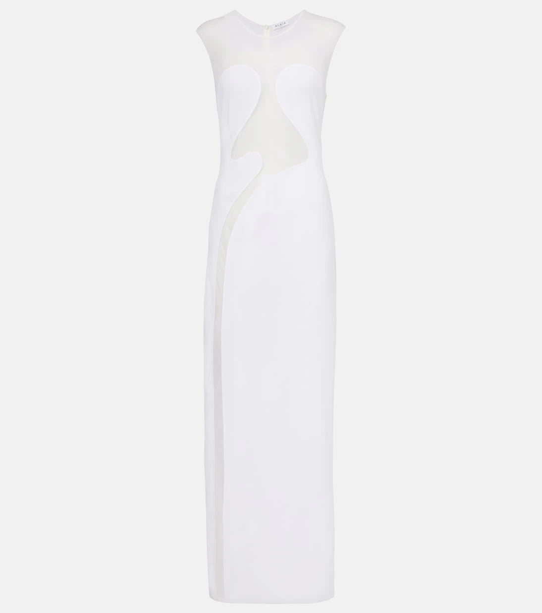 Alaïa - Mesh-trimmed maxi dress