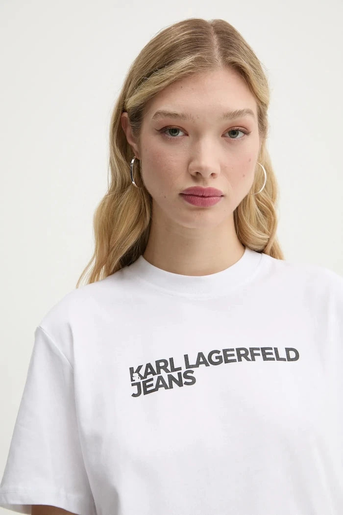 Karl Lagerfeld Jeans kadın pamuklu tişört