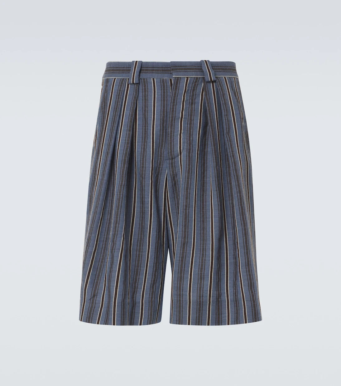 King & Tuckfield - Striped wool Bermuda shorts