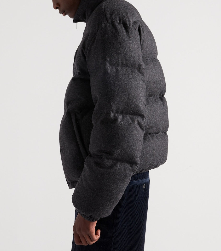 Prada Grey Cashmere-Down Puffer Coat