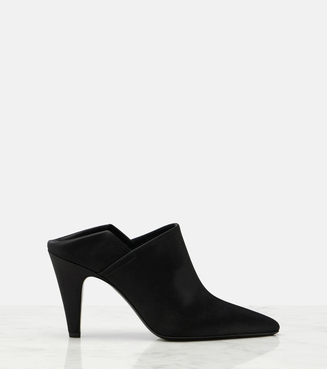 Alaïa - Koni topuklu saten mule terlik