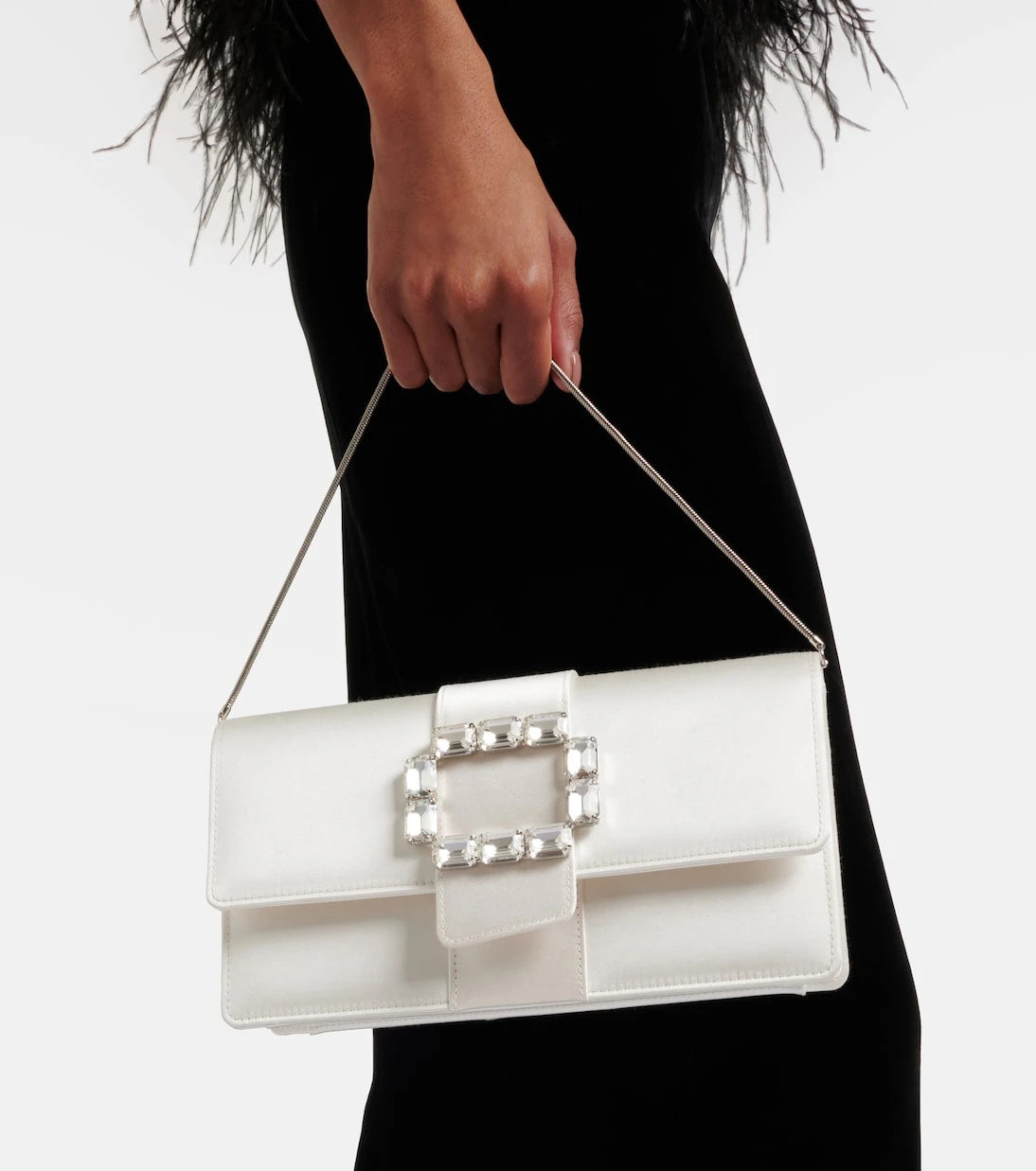 Manolo Blahnik - Maycapjou embellished satin clutch