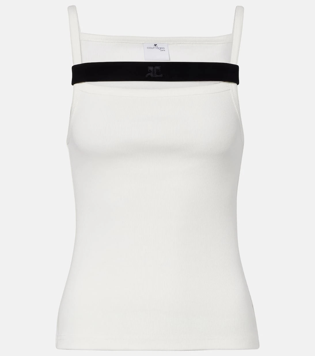 Courrèges - Ribbed-knit cotton tank top
