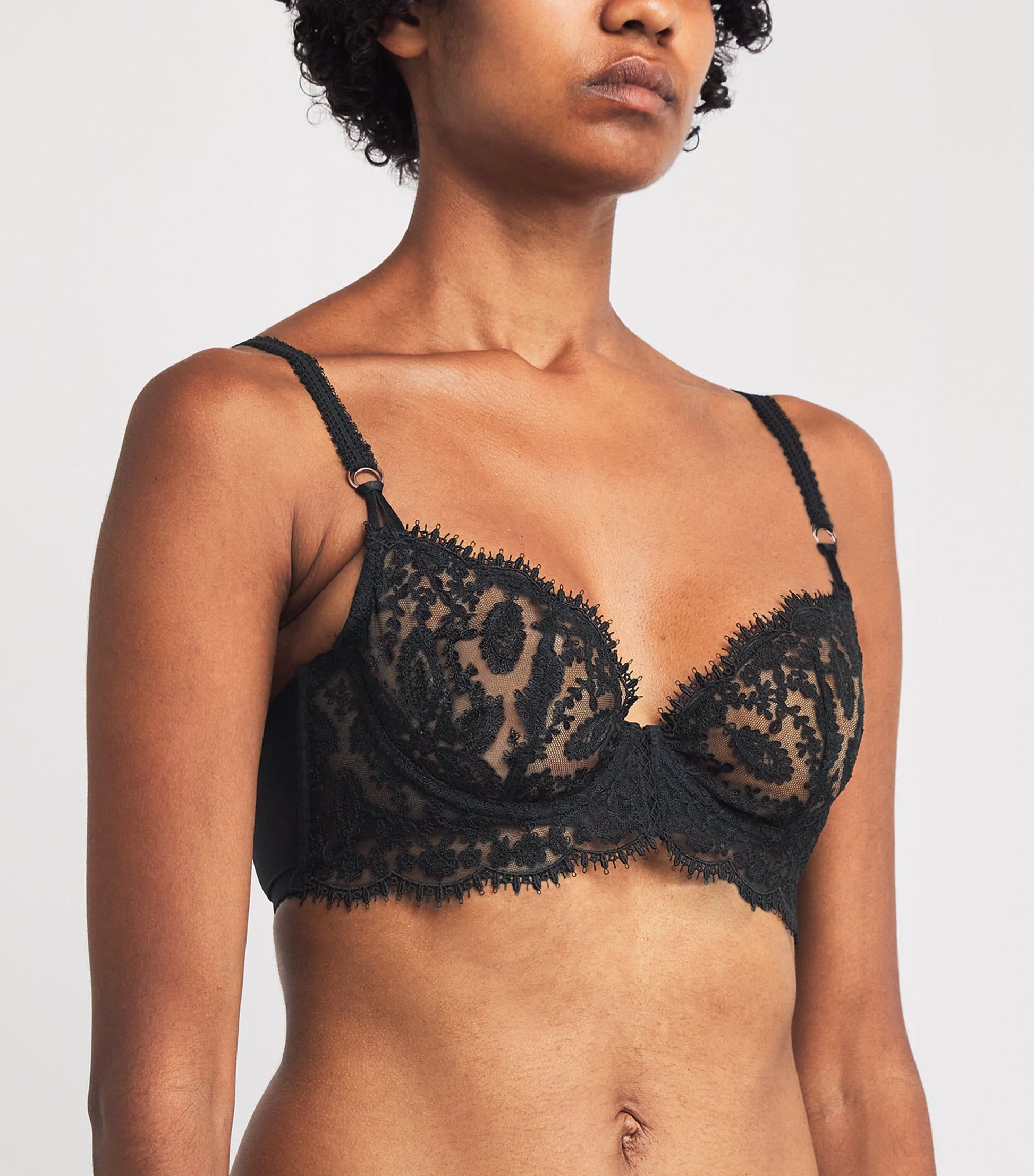 Simone Perele Black Lace Précieuse Half-Cup Bra