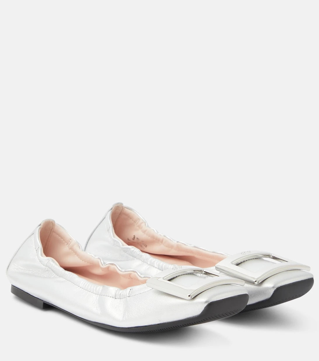 Roger Vivier - Viv' Pockette metallic leather ballet flats