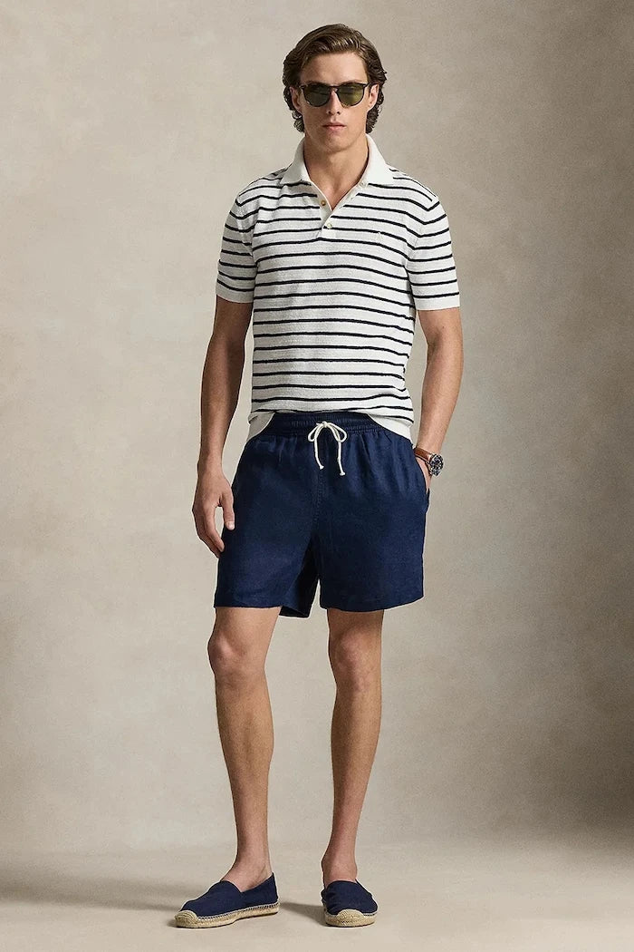 Тениска с яка с лен Polo Ralph Lauren