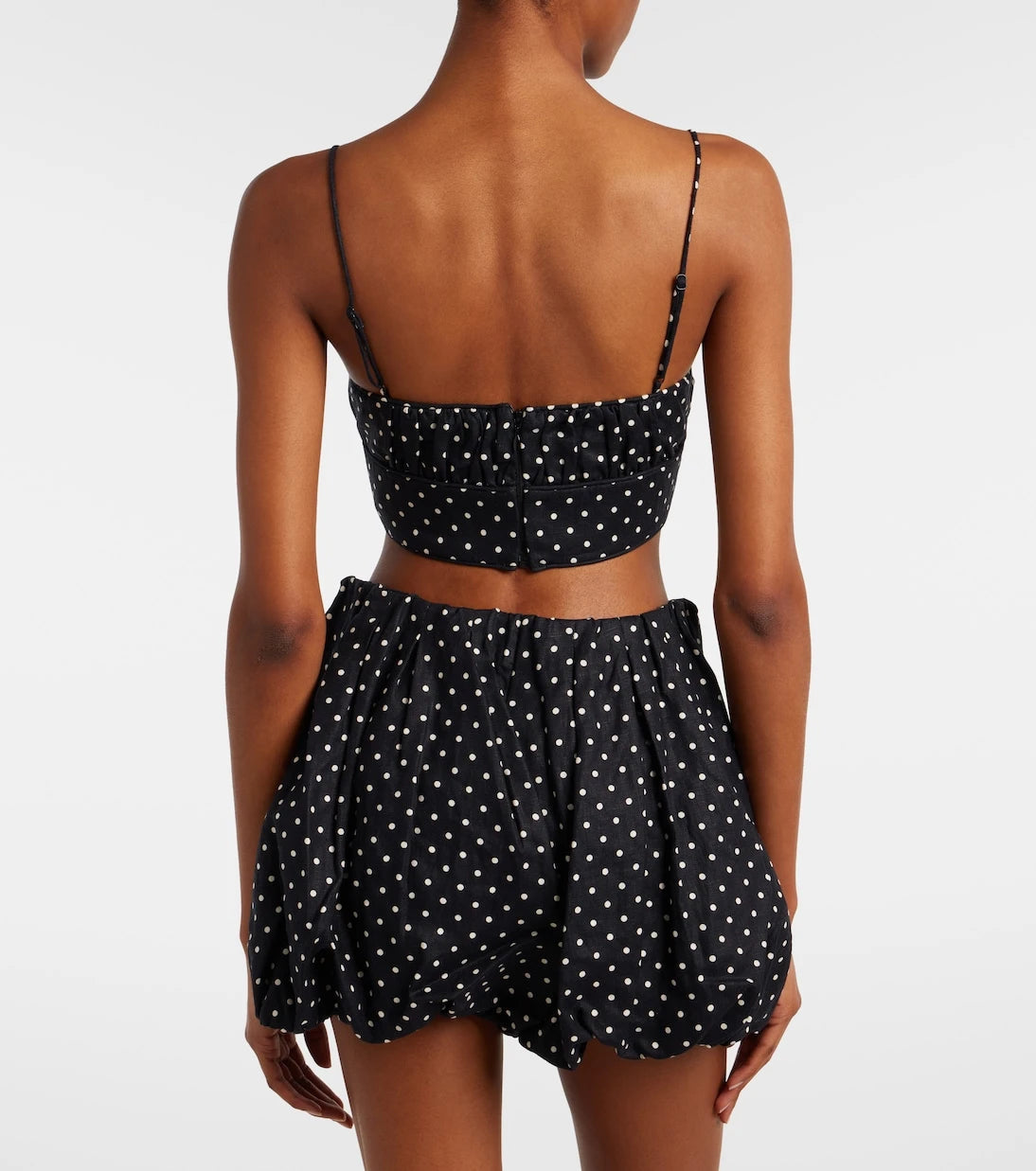 Faithfull - Lucia polka-dot linen crop top