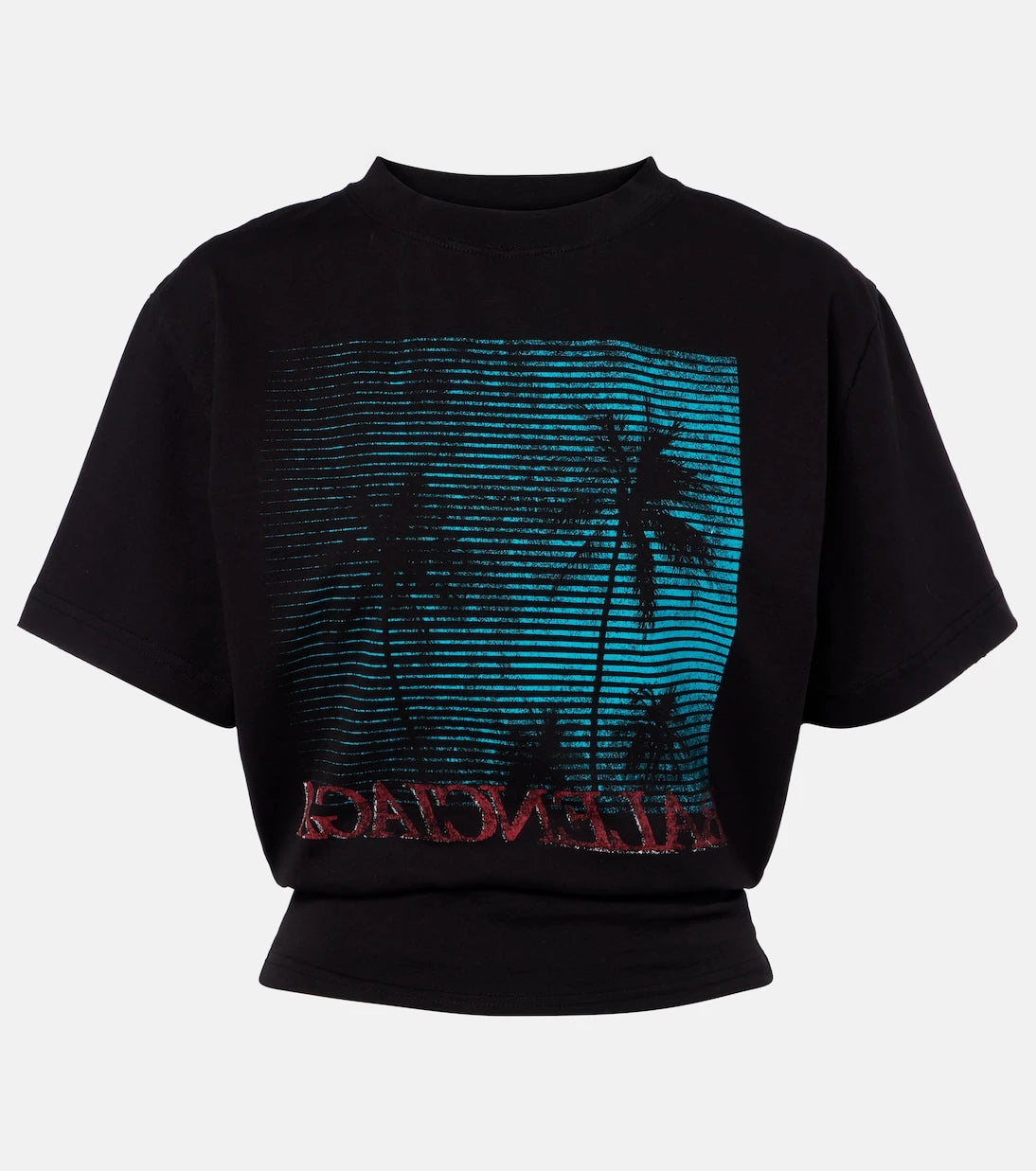 Balenciaga - Logo cropped cotton jersey T-shirt